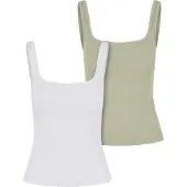 Urban Classics Top olijfgroen / wit