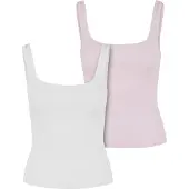 Urban Classics Top lichtroze / wit