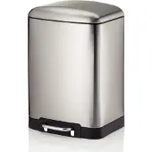 kela Prullenbak Davino Pedaal Silent Close 12L Silver Matt