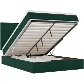 vidaXL Ottoman bed met matrassen 140x200cm fluweel donkergroen