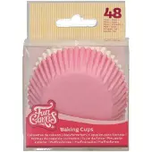 Funcakes Baking Cups - Roze, Wit - 48 Stuks - Cupcake Vormpjes Papier