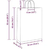 vidaXL Papieren zakken 50 st met hengsels 32x12x42 cm bruin