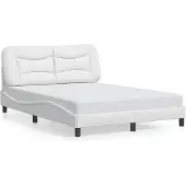 vidaXL Bedframe zonder matras "Hvar" kunstleer wit 140x200 cm