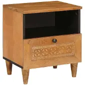 vidaXL Nachtkastje Lichtbruin 40 x 33 x 46 cm Bewerkt hout