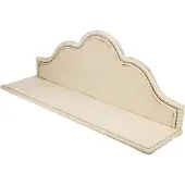 Meander wandplank, hout, wit, met bolletjesrand, 68x18,5x26 cm