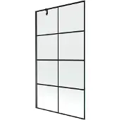 Mexen Next 1-delige douchescherm 100 x 150 , zwart rooster, zwart - 895-100-000-00-77-70