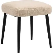 MODFU Poef 42x42x47 cm van polyester, gestoffeerd in kasjmierlook, beige