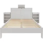 OKWISH Patrov bed (90x200) Kinderbed met een enkel bed, trap en lades. Bed met opbergruimte, zonder matras, wit