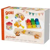Goki cadeau speelgoedset houten educatief 5-delig motoriek 1 jaar+.
