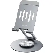 Yesido C299 Universele Bureau Telefoonhouder – 360° Draaibaar – Opvouwbaar – Aluminium – Zilver