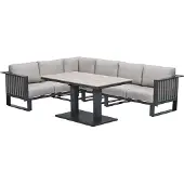 Garden Impressions Gabon - Brugge lounge dining set 5-delig - donker grijs