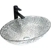 Mexen Goa glazen opbouw wastafel 50 x 36 cm, transparant - 24085000