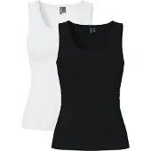 Pieces Top 'PCAmelia' zwart / wit