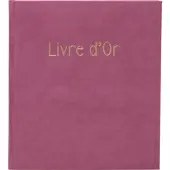 Exacompta gastenboek Skandi Altrosa 21x19 cm, fluwelen kaft, 140 pagina's Clairefontaine, gouden rand, doos