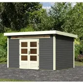 Karibu Woodfeeling tuinhuis Kandern, kleur: terragrauw; artikelnummer: 82991