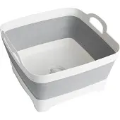 Brunner Tanq Opvouwbare Wasbak - 9 Liter - Inklapbaar - Met Handvatten en Bodemafvoer - Lichtgewicht - 30.5x30x20 cm - Camping en Outdoor