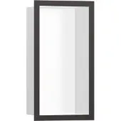 Hansgrohe Wandniche XTRASTORIS, individueel, matwit, 300x150x100mm. Designframe, geborsteld zwart chroom, 300 x 150 x 100 mm