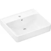 Hansgrohe wastafelblad, gesloten, Xanuia, 550x480 mm, met kraangat en overloop, wit, 60238450