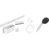 Hansgrohe WallStoris - Doucheset van douchekop 105, 3 straalsoorten en douche accesoires, mat wit 24291700