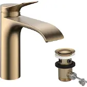 Hansgrohe Vivenis - Wastafelkraan met afvoer, EcoSmart, CoolStart, geborsteld brons 75023140