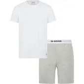 G-Star Pyjama kort 'Slate' grijs gemêleerd / zwart / wit