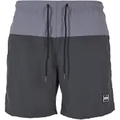 Urban Classics Zwemshorts donkerbruin / grijs / wit