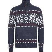 !Solid Trui 'Norwin' donkerblauw / donkerrood / wit