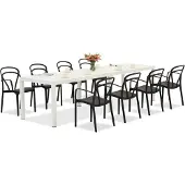 BICA King Double/Vague wit/antraciet tuinmeubelset voor 8 personen
