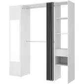 Dmora Garderobekast Aru, Wit, 177x205h cm, Met Kledingroede