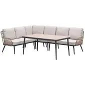 Garden Impressions Allasio lounge-dining hoekset - 5-dlg. - c.black - desert sand - VW
