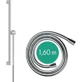 Hansgrohe Unica glijstang S Puro 65 cm met easy slide schuifstuk en Isiflex doucheslang 160 cm, chroom