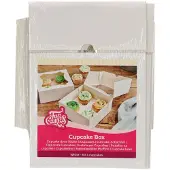 Funcakes Cupcake Doos voor 4 Cupcakes of Muffins - Wit - 3 Stuks - Cupcake Bewaardoos