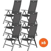 Hartman Set van 6 - verstelbare aluminium tuinstoel Roma