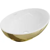 Mexen Elza opzetwastafel 40 x 33 cm, wit/goud - 21014006