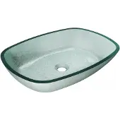 Mexen Araks glazen opbouwwastafel 54 x 39 cm, zilver - 24155411