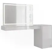 Vicco Kaptafel met licht Sherry Wit 160.2 cm met LED-spiegel en deurmodule, Model 59577