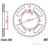 JT Sprockets Tandwiel achter R461,51