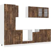 vidaXL 8-delige Keukenkastenset Lucca bewerkt hout gerookt eiken