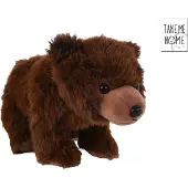 Take Me Home pluche knuffelbeer 35cm zacht speelgoed bruin.