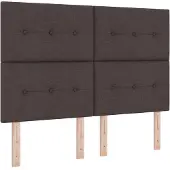 vidaXL LED Hoofdbord met LED-stripverlichting Donkerbruin 144 cm Stof