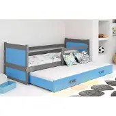 BMS - Uitbreidbaar Jeugdbed - 90x190 cm - Graphiet/Blauw