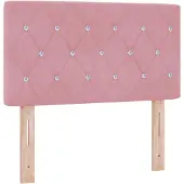 vidaXL LED Hoofdbord met LED-stripverlichting Roze 80 cm Fluweel