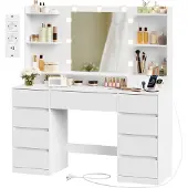Vasagle Kailyn Collectie - Kaptafel met Spiegel en Ledverlichting