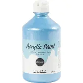 Packlinq Acrylverf Metallic, metallic, lichtblauw, 500 ml/ 1 fles