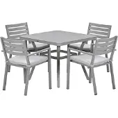 Garden Impressions Amarillo tuinset 5-delig - Mina tuintafel 90x90 taupe