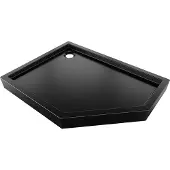 Mexen Flow+ vijfhoekige douchebak links 90 x 80 , zwarte mat - 46P708090LH
