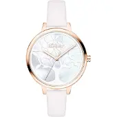 s.Oliver Analoog horloge goud / wit / parelwit