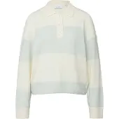 Comma Trui crème / pastelblauw