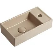 Guido Gusto Fontein Ora 41x22x10cm mat beige inclusief afvoerplug rechts