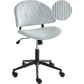 Beliani KIANA - Bureaustoel - Lichtblauw - Corduroy
